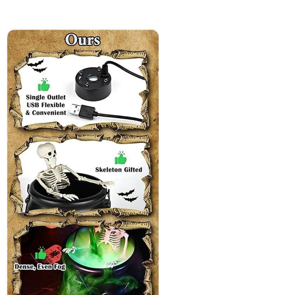 Flame Witch Bucket Halloween Decoration