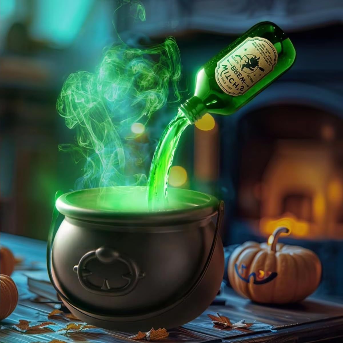 Flame Witch Bucket Halloween Decoration